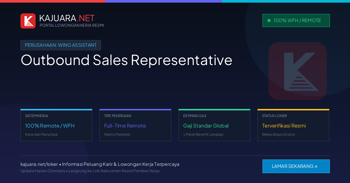 Lowongan Kerja Remote: Outbound Sales Representative di Wing Assistant
