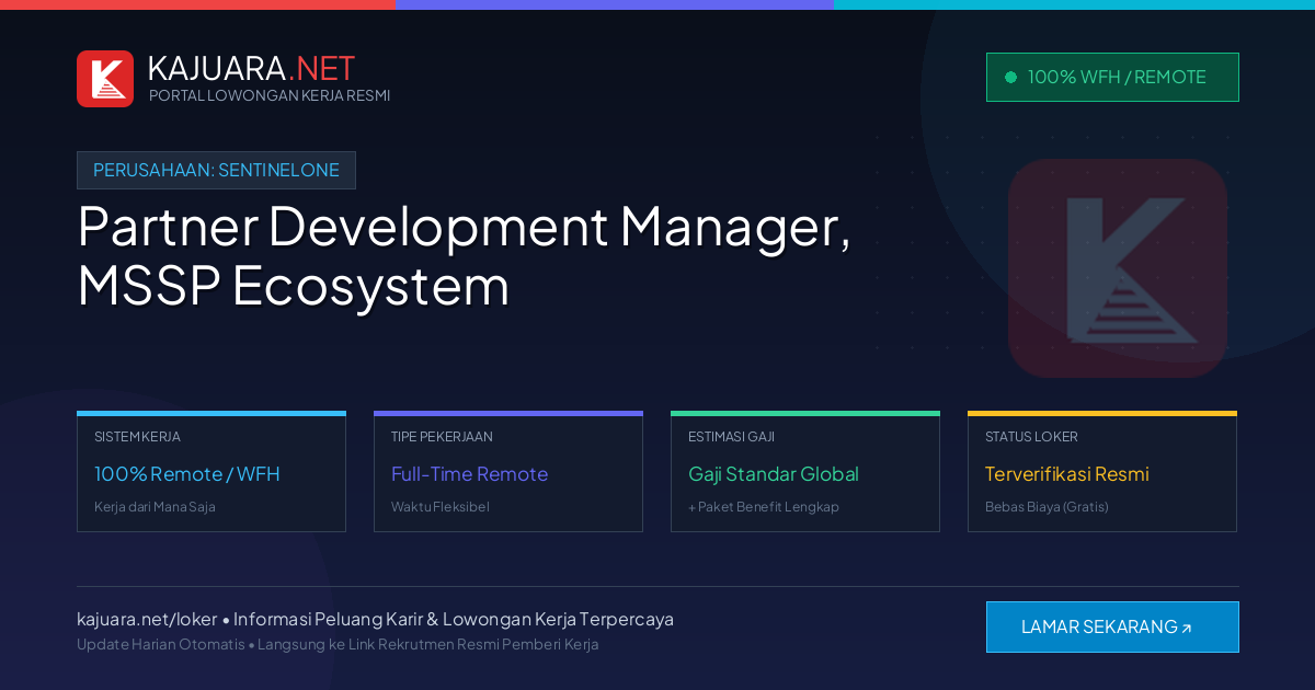 [Work From Home] Partner Development Manager, MSSP Ecosystem at SentinelOne – Apply Online