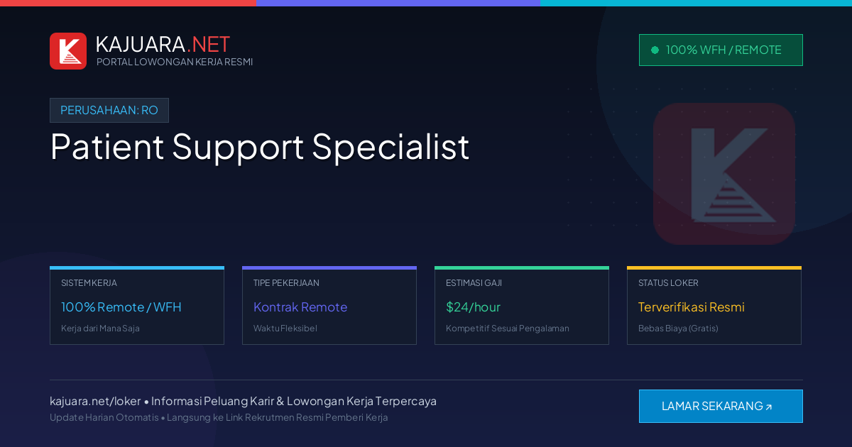 Lowongan Kerja Remote: Patient Support Specialist di Ro