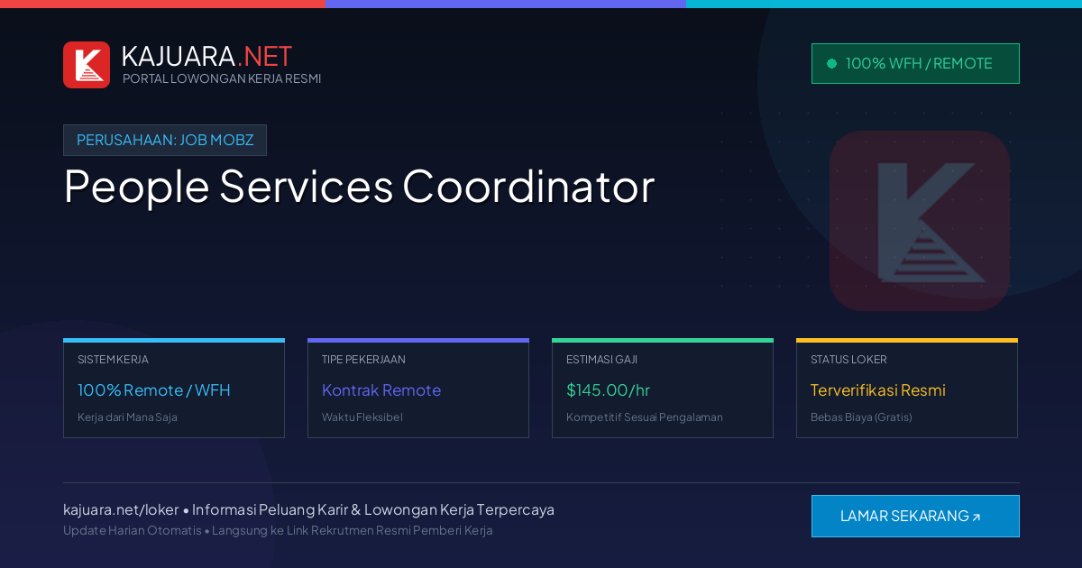 Lowongan Kerja Remote: People Services Coordinator di Job Mobz