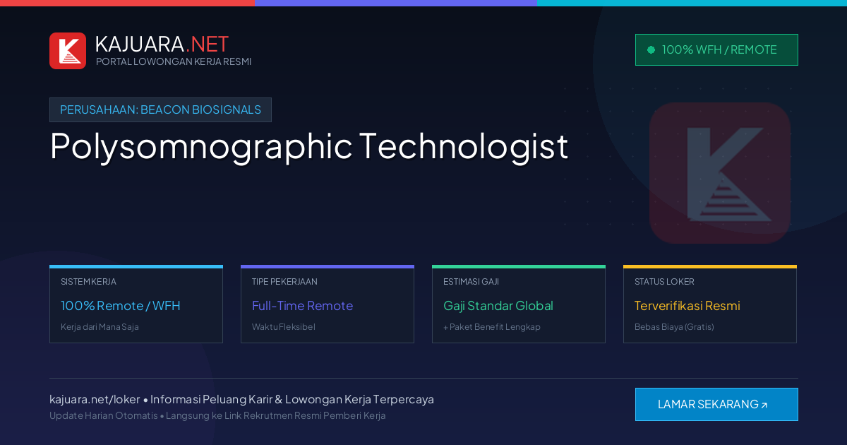 Lowongan Kerja Remote: Polysomnographic Technologist di Beacon Biosignals