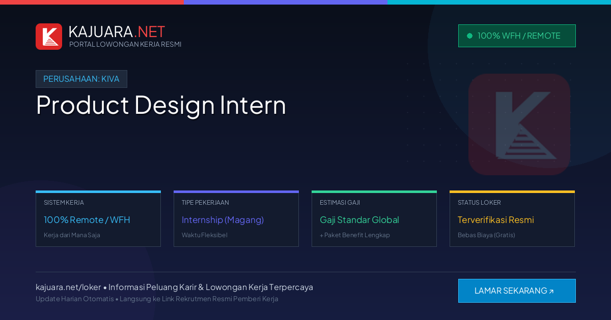 Lowongan Kerja Remote: Product Design Intern di Kiva