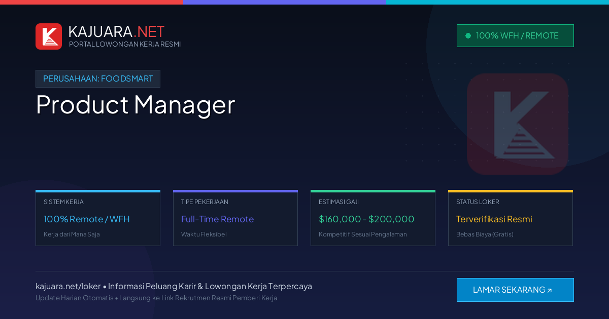 Lowongan Kerja Remote: Product Manager di Foodsmart