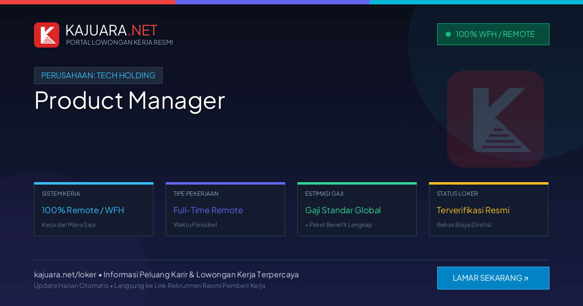 Lowongan Kerja Remote: Product Manager di Tech Holding