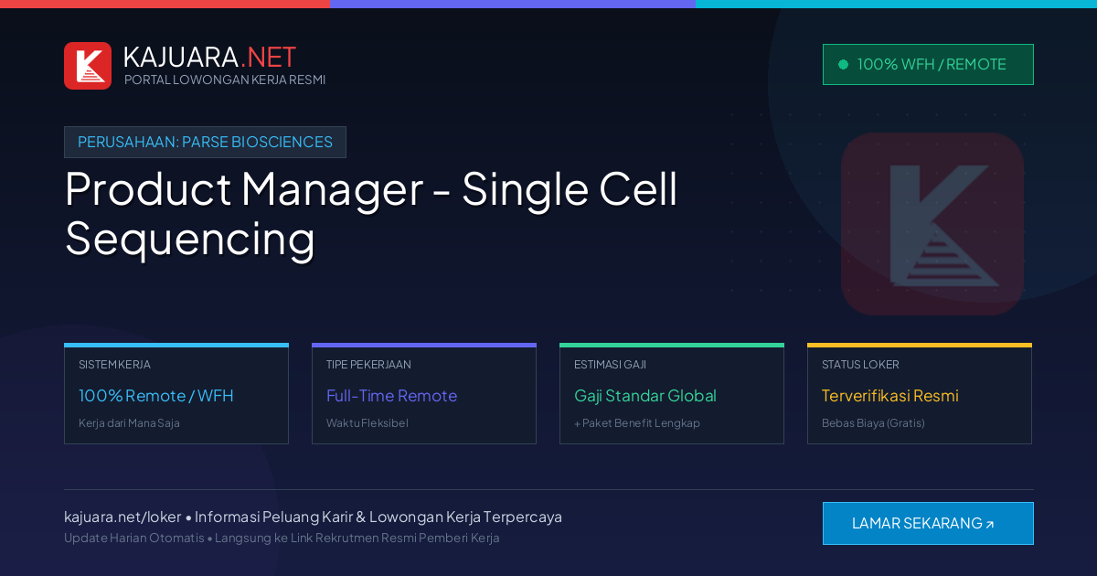 Lowongan Kerja Remote: Product Manager - Single Cell Sequencing di Parse Biosciences
