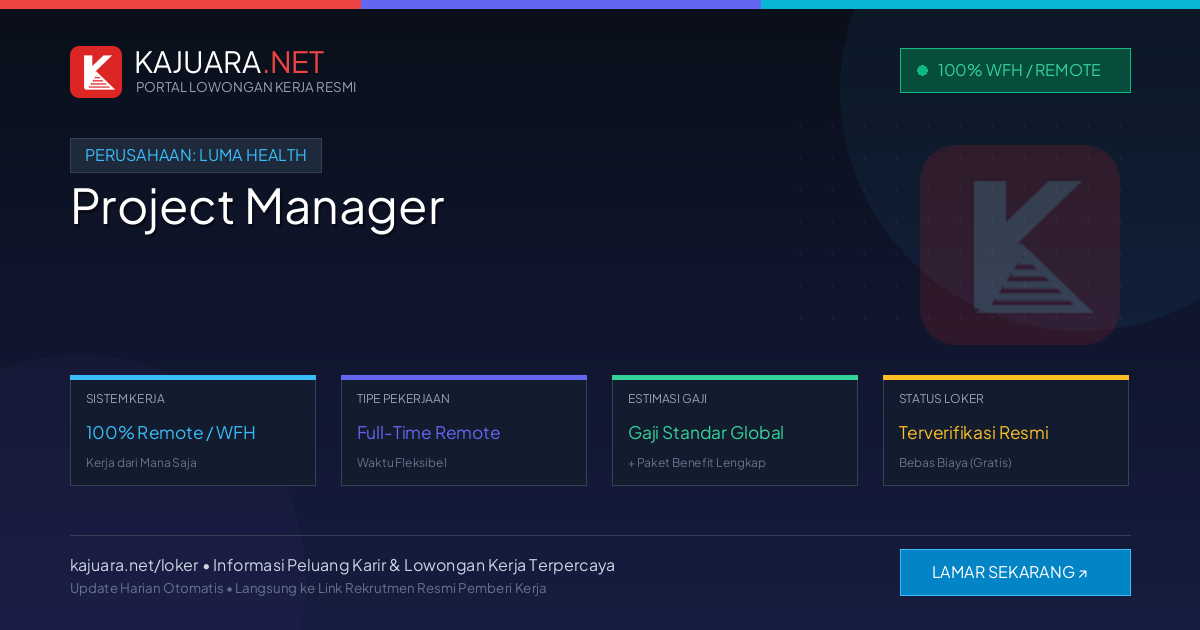 Lowongan Kerja Remote: Project Manager di Luma Health