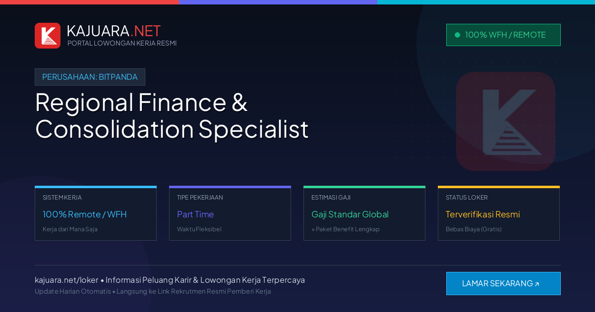 Lowongan Kerja Remote: Regional Finance & Consolidation Specialist di Bitpanda