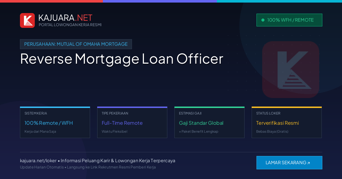 Lowongan Kerja Remote: Reverse Mortgage Loan Officer di Mutual of Omaha Mortgage