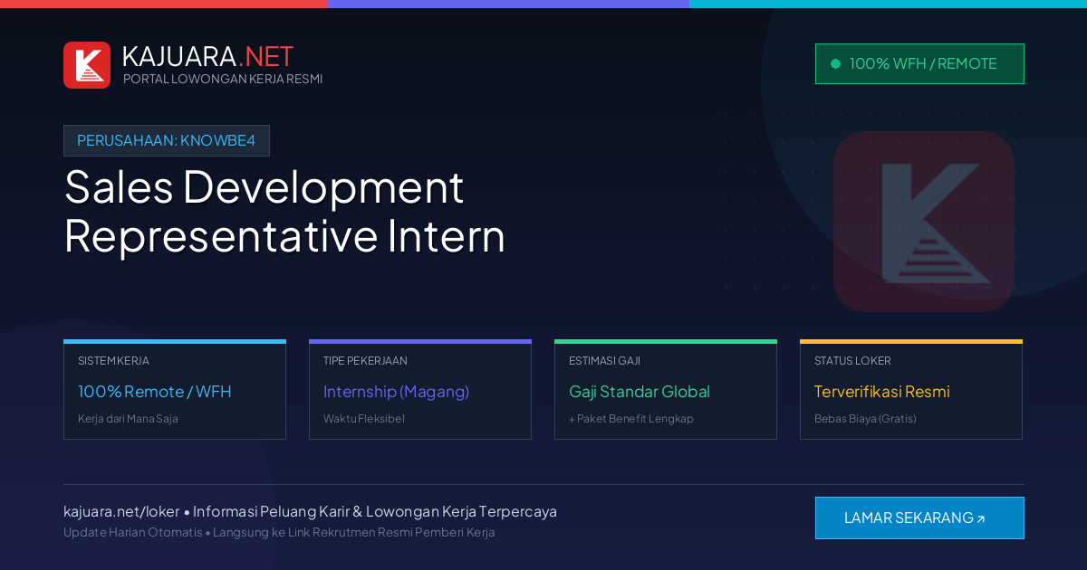 Lowongan Kerja Remote: Sales Development Representative Intern di KnowBe4