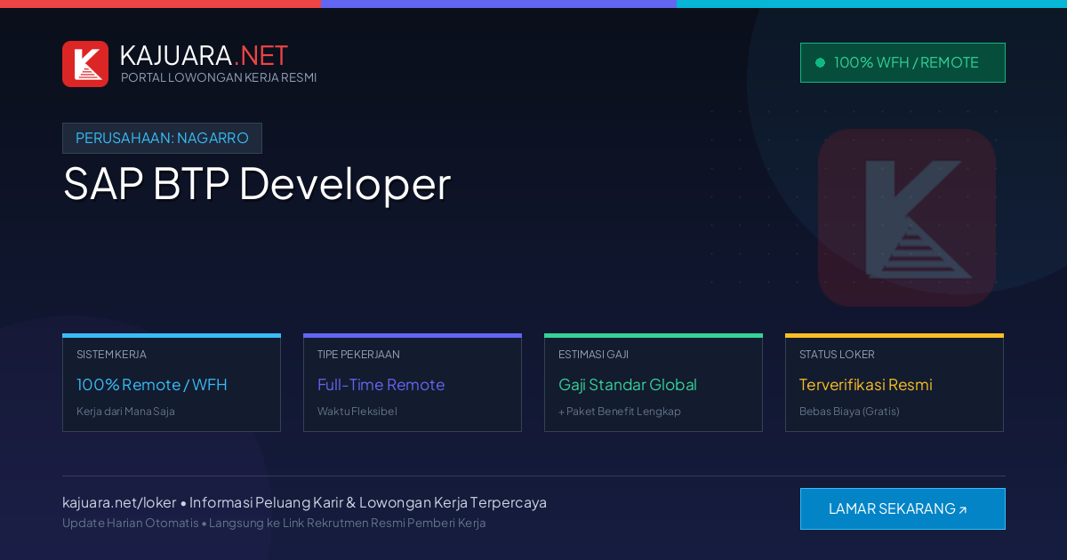 [100% Remote] SAP BTP Developer at Nagarro – Hiring Now