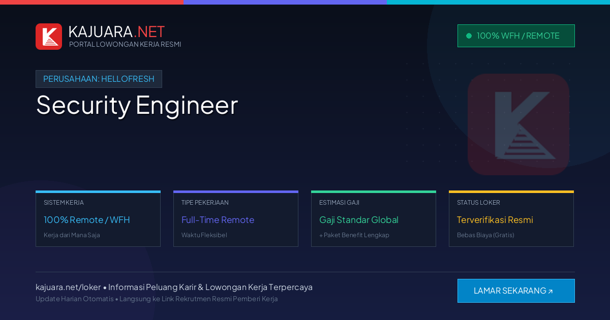 [100% Remote] Security Engineer at HelloFresh – Hiring Now