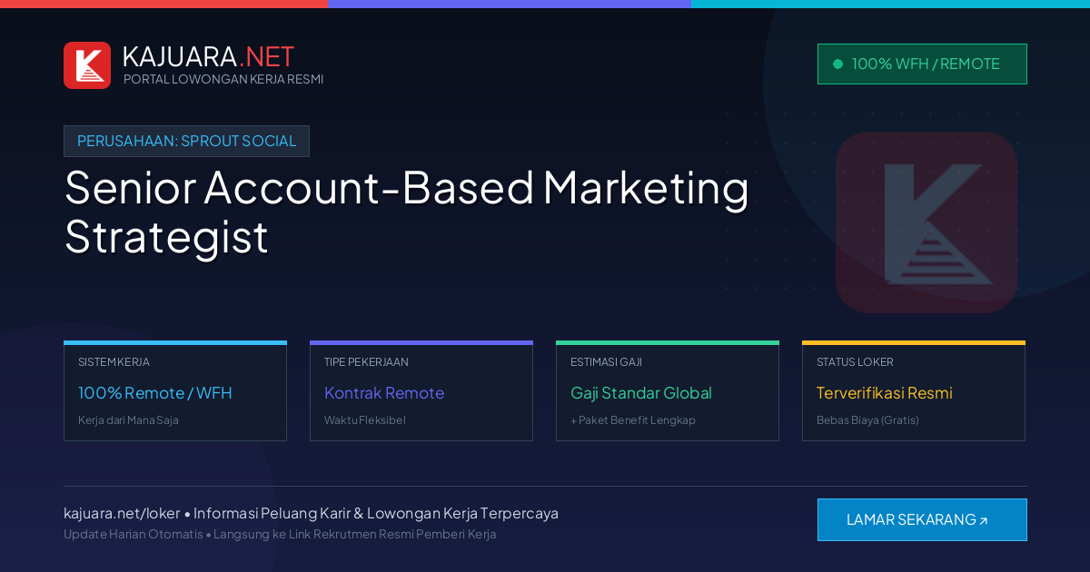 Lowongan Kerja Remote: Senior Account-Based Marketing Strategist di Sprout Social