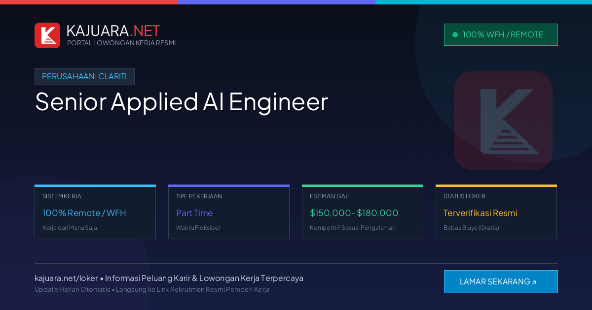 Lowongan Kerja Remote: Senior Applied AI Engineer di Clariti
