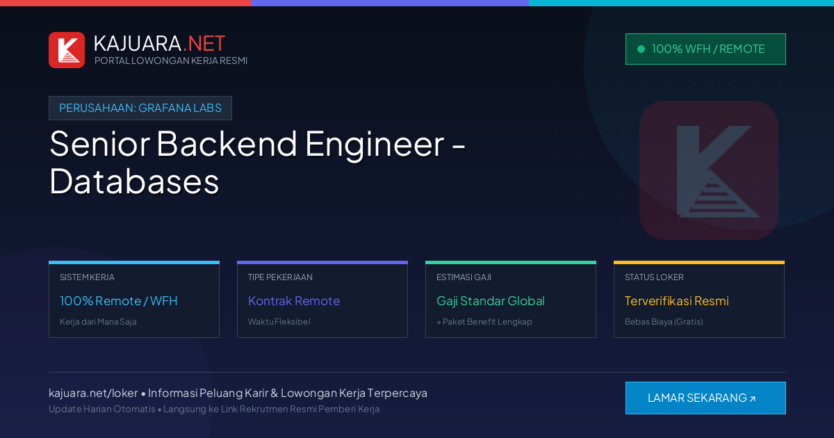 Lowongan Kerja Remote: Senior Backend Engineer - Databases di Grafana Labs