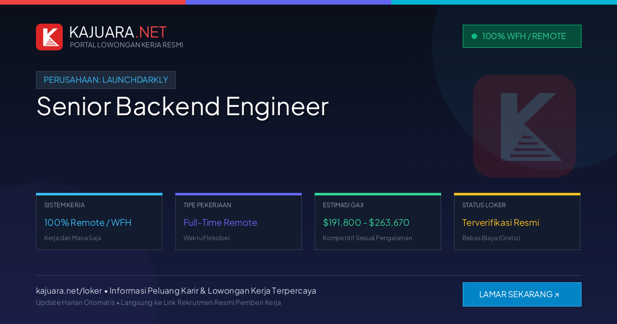 Lowongan Kerja Remote: Senior Backend Engineer di LaunchDarkly