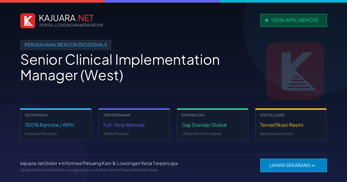 Lowongan Kerja Remote: Senior Clinical Implementation Manager (West) di Beacon Biosignals