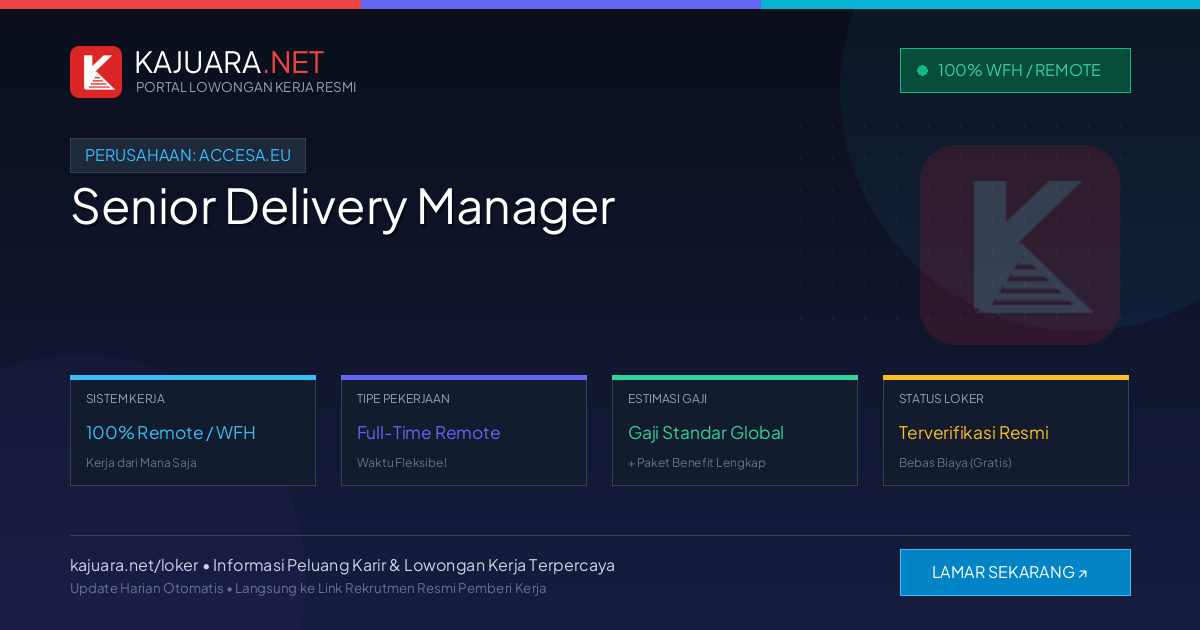 Lowongan Kerja Remote: Senior Delivery Manager di accesa.eu