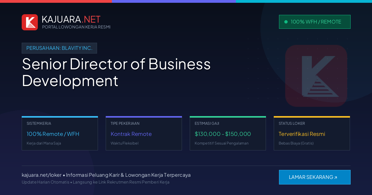 Lowongan Kerja Remote: Senior Director of Business Development di Blavity Inc.