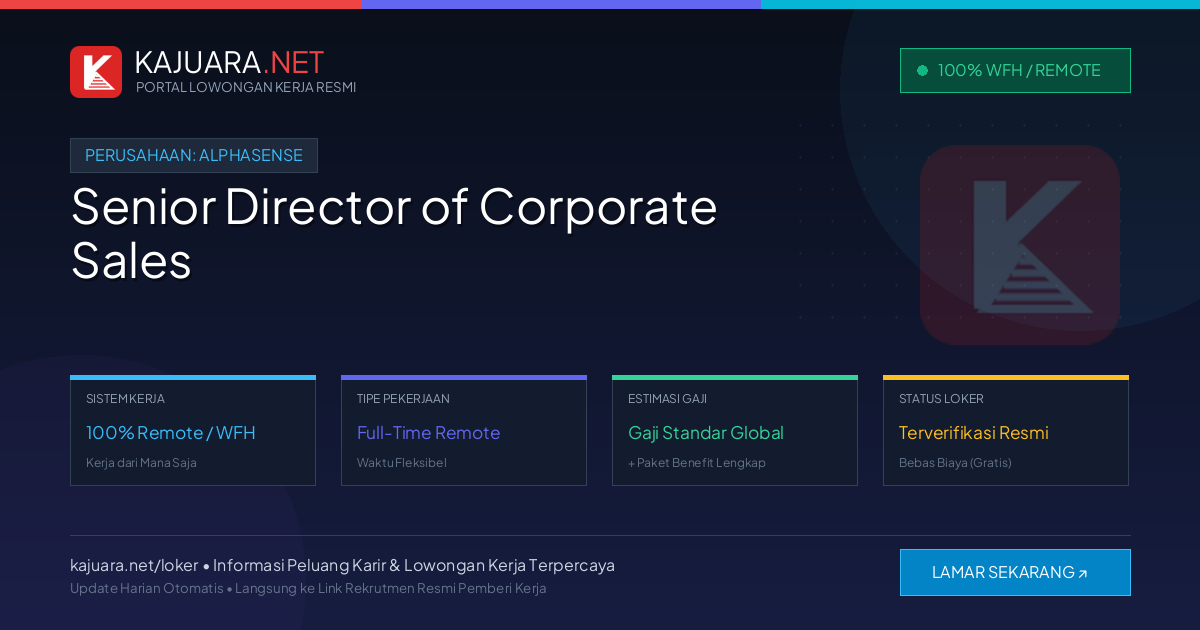Lowongan Kerja Remote: Senior Director of Corporate Sales di AlphaSense