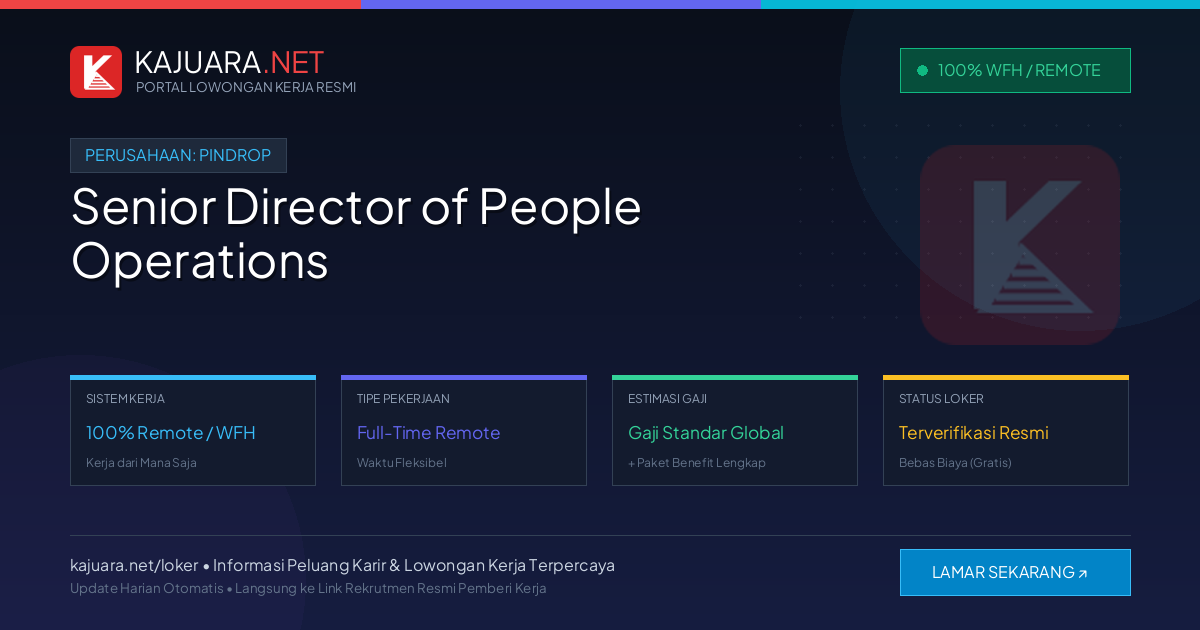 [100% Remote] Senior Director of People Operations at Pindrop – Hiring Now