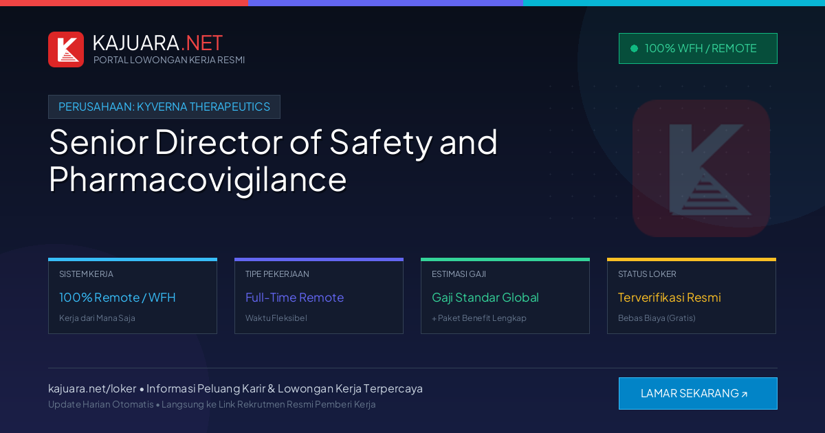 Lowongan Kerja Remote: Senior Director of Safety and Pharmacovigilance di Kyverna Therapeutics
