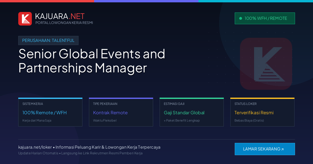 Lowongan Kerja Remote: Senior Global Events and Partnerships Manager di Talentful