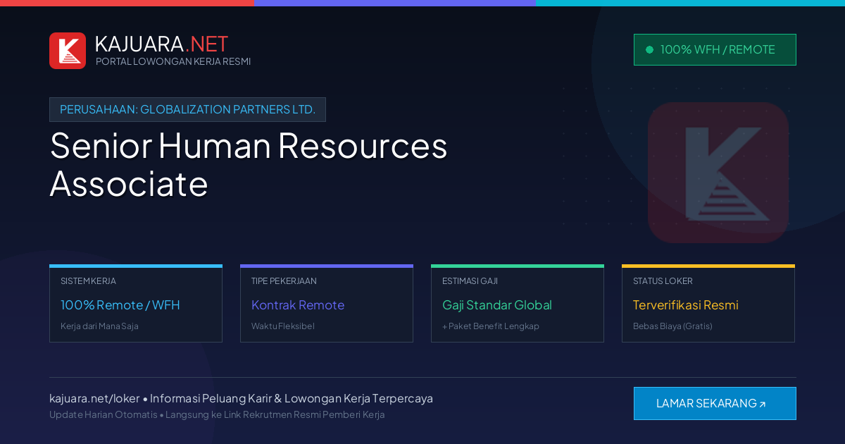 Lowongan Kerja Remote: Senior Human Resources Associate di GLOBALIZATION PARTNERS LTD.