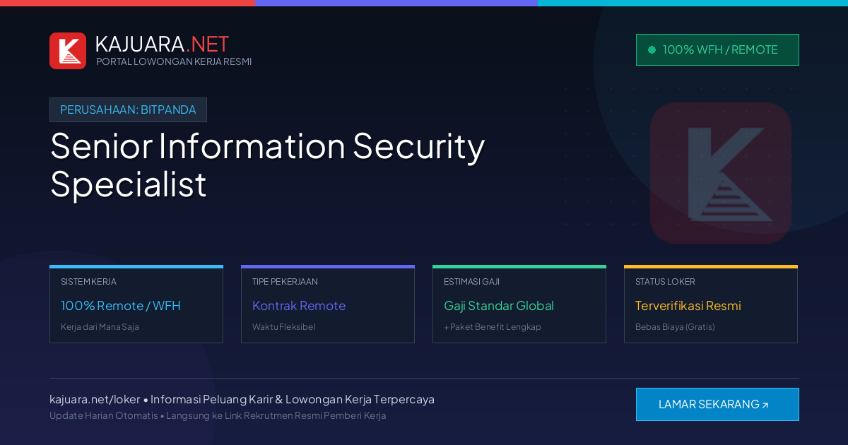 Lowongan Kerja Remote: Senior Information Security Specialist di Bitpanda