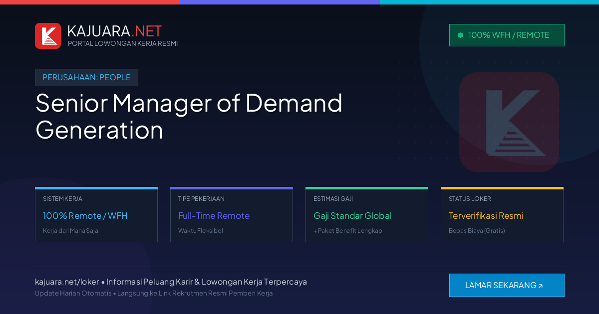 Lowongan Kerja Remote: Senior Manager of Demand Generation di People