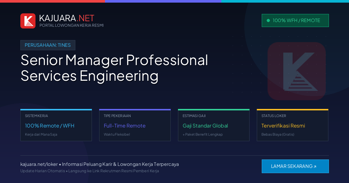 Lowongan Kerja Remote: Senior Manager Professional Services Engineering di Tines