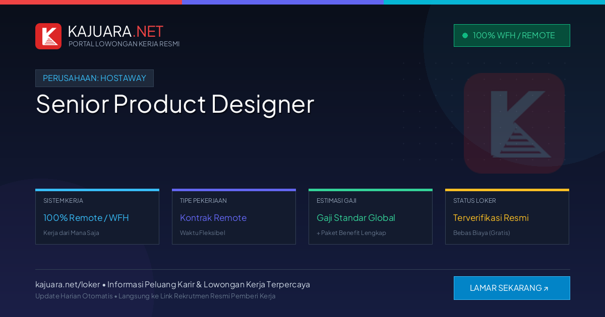 Lowongan Kerja Remote: Senior Product Designer di Hostaway