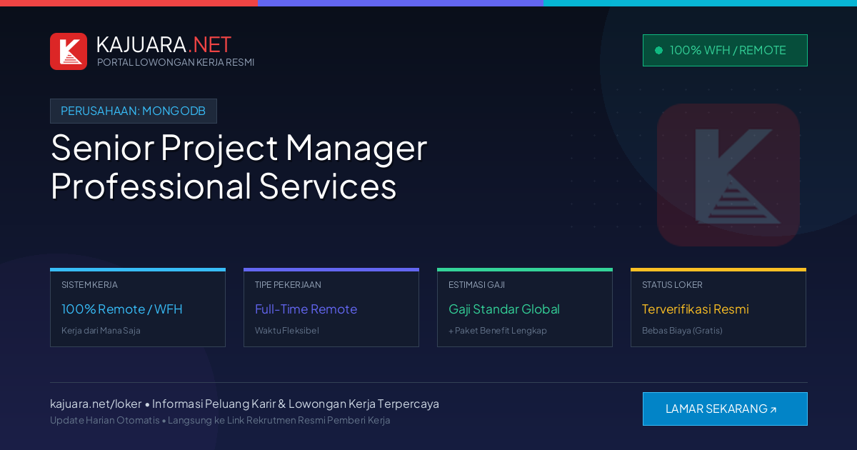 Lowongan Kerja Remote: Senior Project Manager Professional Services di MongoDB