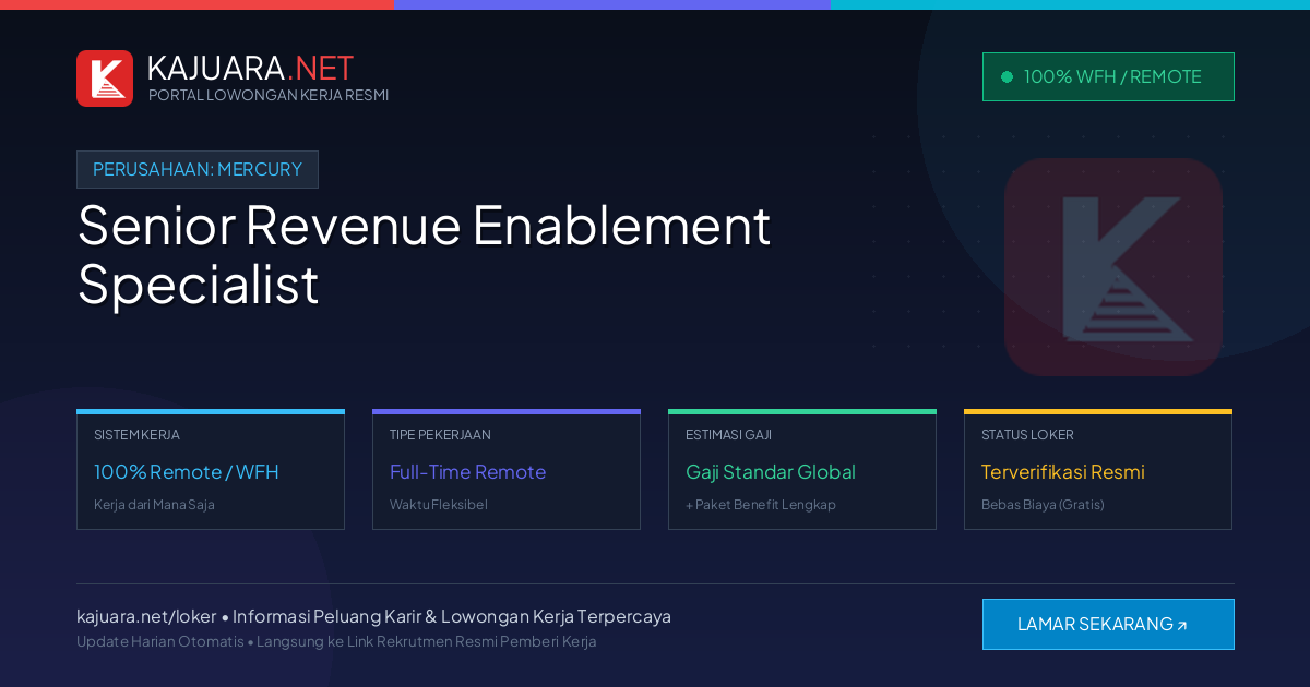 [Work From Home] Senior Revenue Enablement Specialist at Mercury – Apply Online