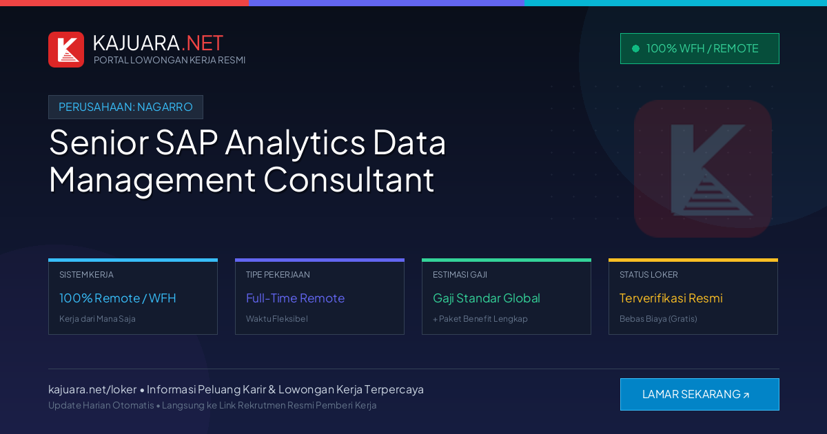 [100% Remote] Senior SAP Analytics Data Management Consultant at Nagarro – Hiring Now