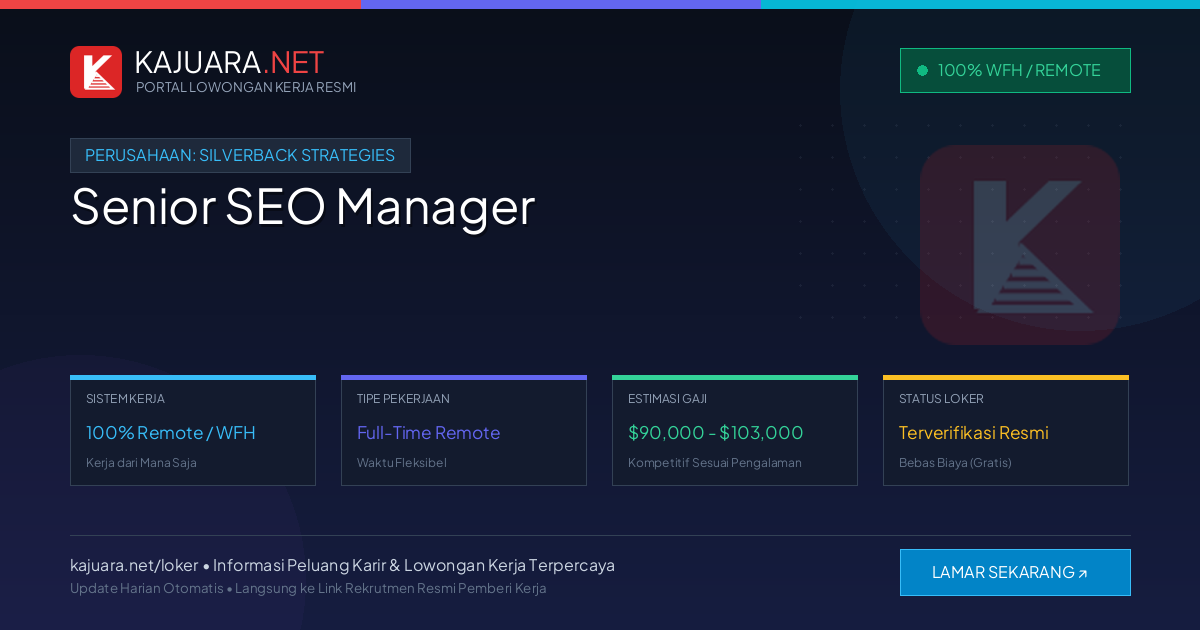 Lowongan Kerja Remote: Senior SEO Manager di Silverback Strategies