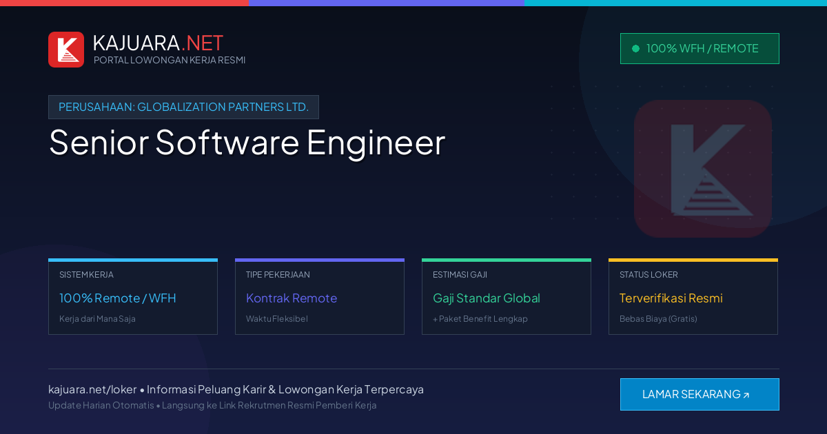Lowongan Kerja Remote: Senior Software Engineer di GLOBALIZATION PARTNERS LTD.