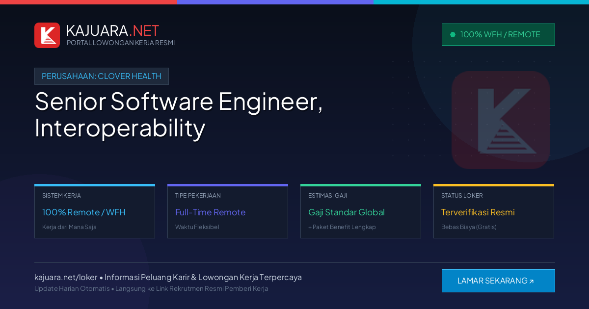 [Remote / WFH] Senior Software Engineer, Interoperability at Clover Health – Immediate Opening