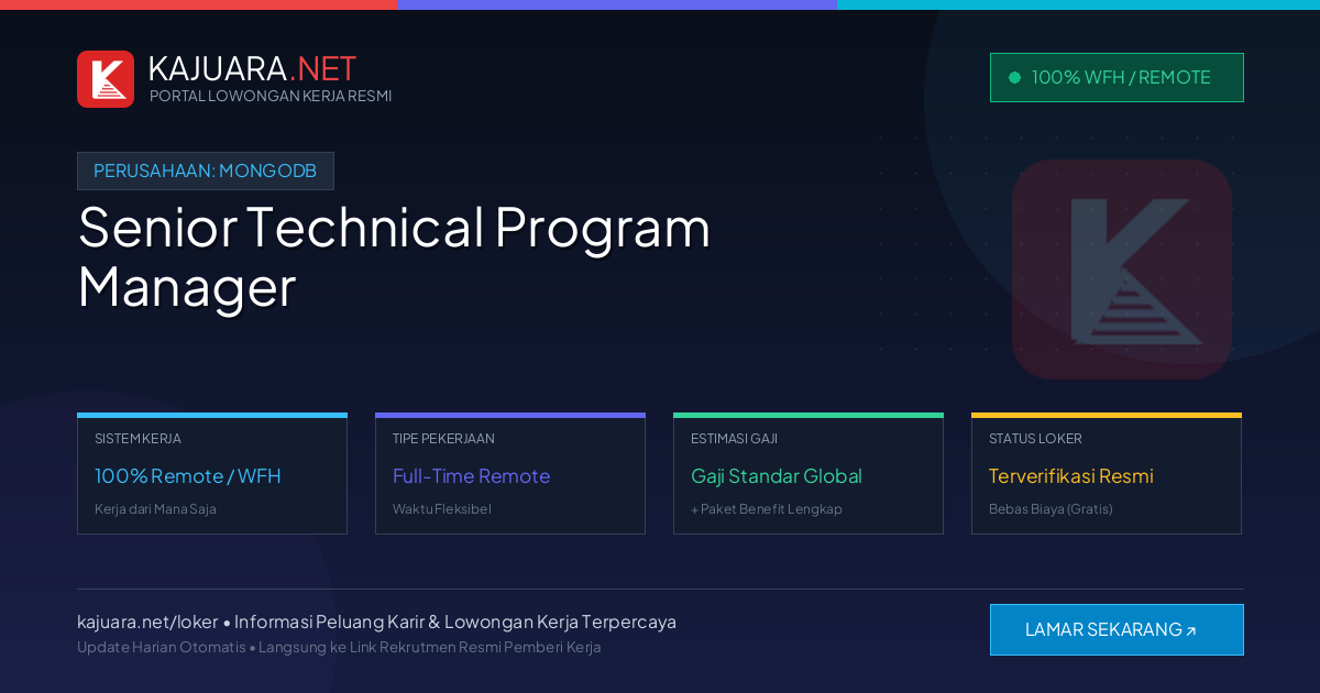Lowongan Kerja Remote: Senior Technical Program Manager di MongoDB