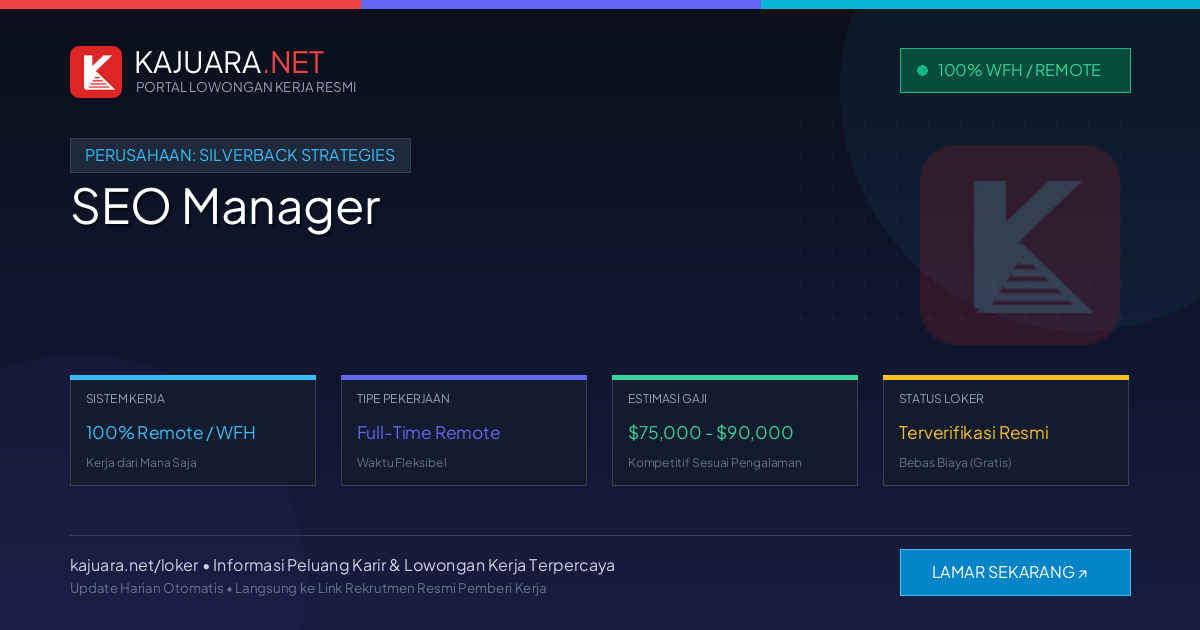 Lowongan Kerja Remote: SEO Manager di Silverback Strategies