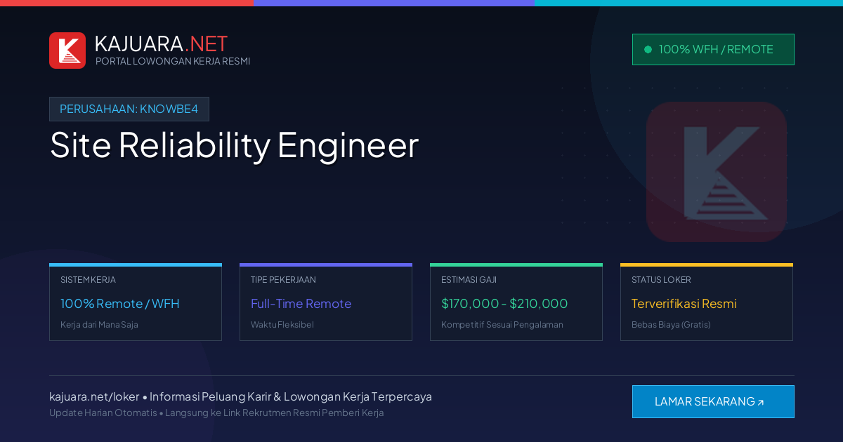 Lowongan Kerja Remote: Site Reliability Engineer di KnowBe4