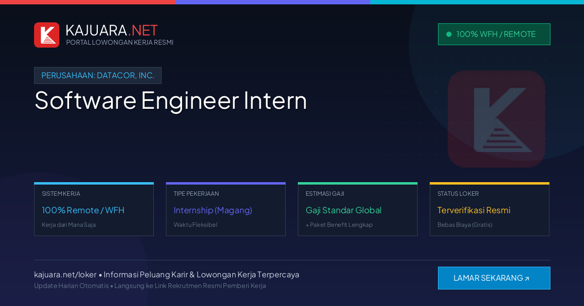 Lowongan Kerja Remote: Software Engineer Intern di Datacor, Inc.