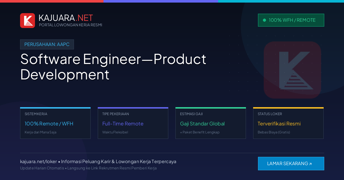 Lowongan Kerja Remote: Software Engineer—Product Development di AAPC