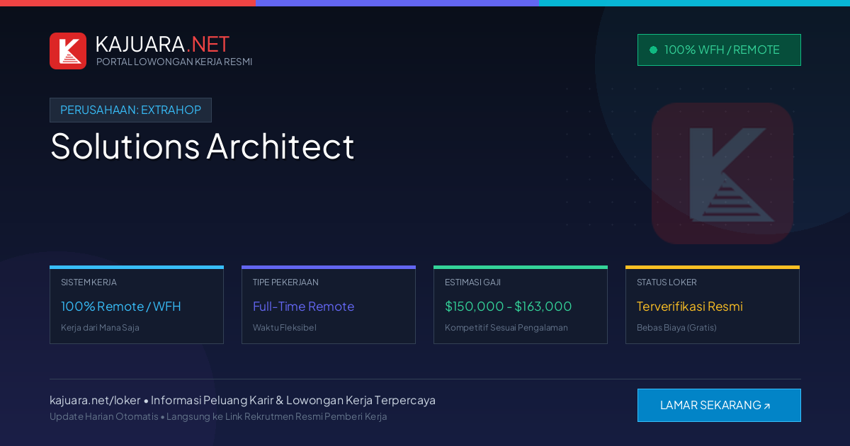 Lowongan Kerja Remote: Solutions Architect di ExtraHop