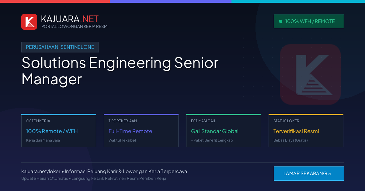 [Work From Home] Solutions Engineering Senior Manager at SentinelOne – Apply Online