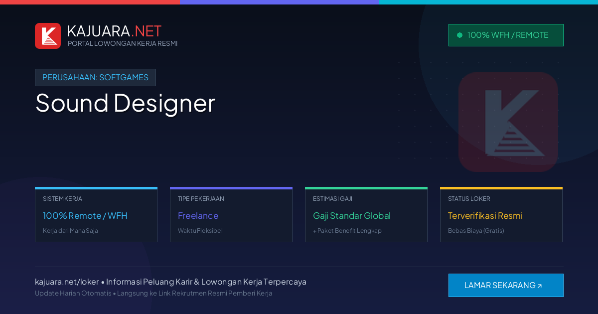 Lowongan Kerja Remote: Sound Designer di SOFTGAMES
