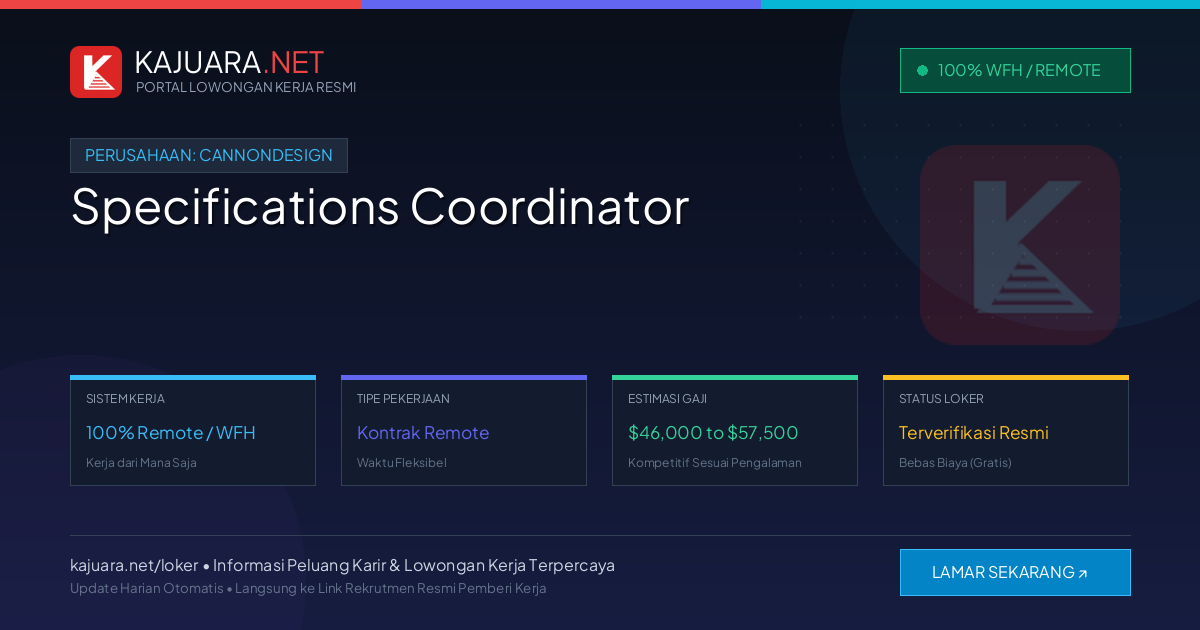 [Work From Home] Specifications Coordinator at CannonDesign ($46,000 to $57,500)