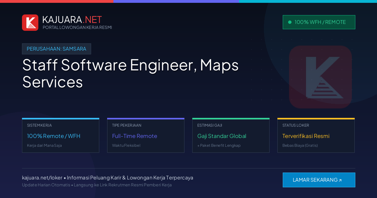 Lowongan Kerja Remote: Staff Software Engineer, Maps Services di Samsara