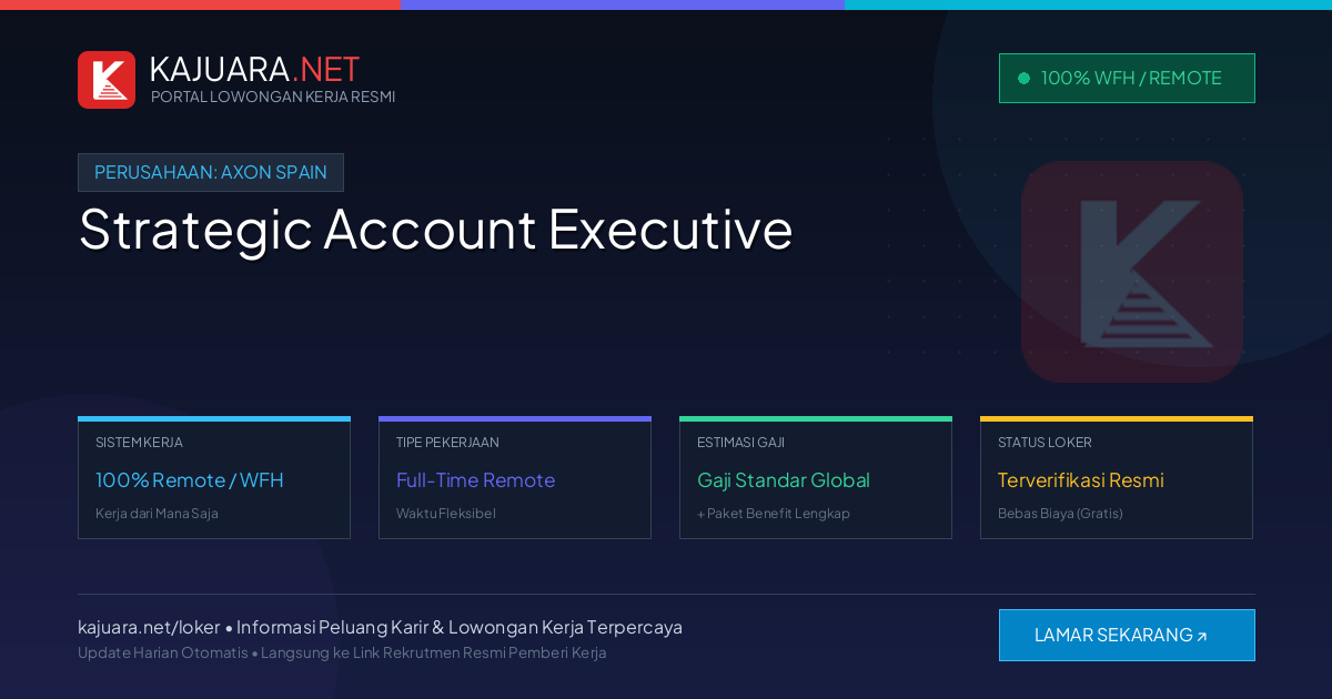[Remote / WFH] Strategic Account Executive at Axon Spain – Immediate Opening