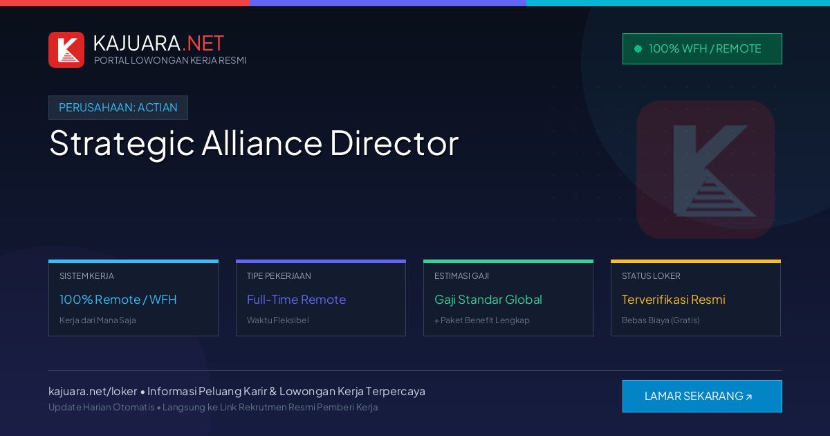 Lowongan Kerja Remote: Strategic Alliance Director di Actian