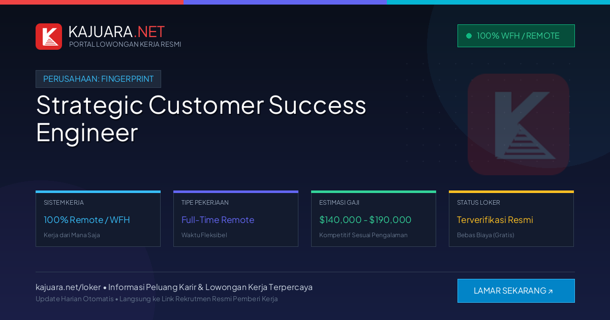 Lowongan Kerja Remote: Strategic Customer Success Engineer di Fingerprint